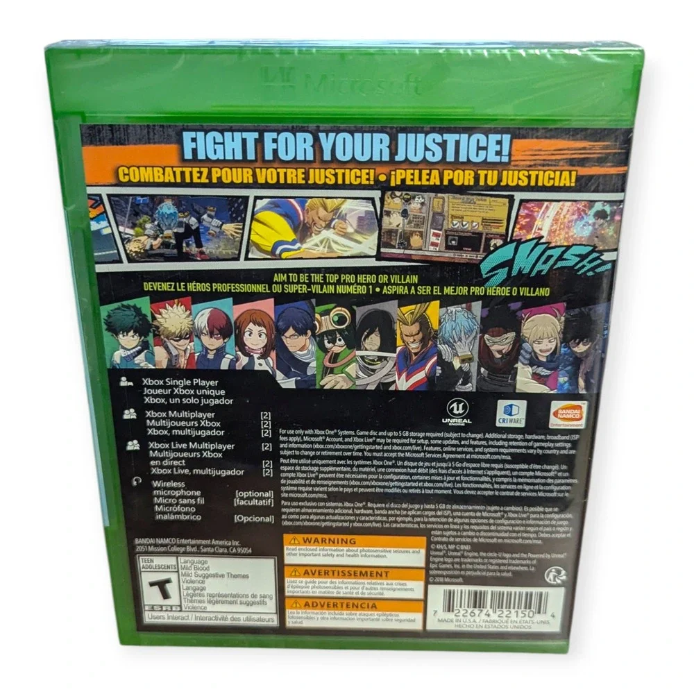 My Hero One's Justice Xbox One‎ Bandai Namco Fighting Game New Sealed 2018